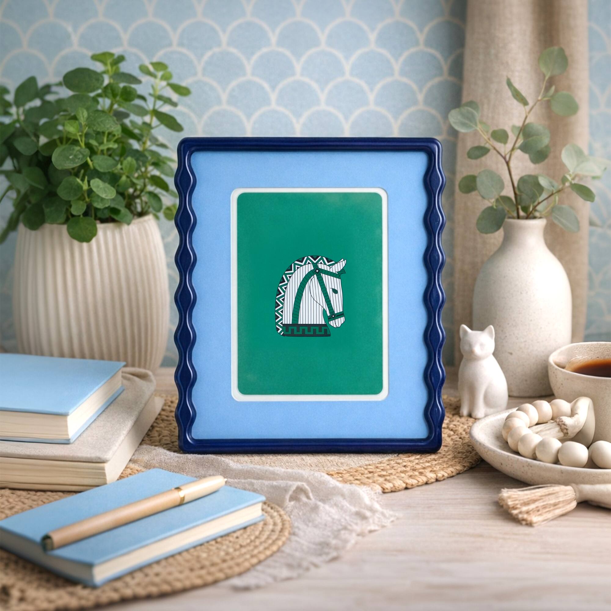 Jonathan Adler x Michaels 5" x 7" Black & Blue Matted Wood Tabletop Frame